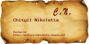 Chityil Nikoletta névjegykártya